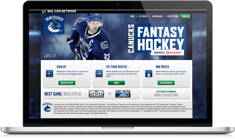 Vancouver Canucks Fantasy Hockey Page